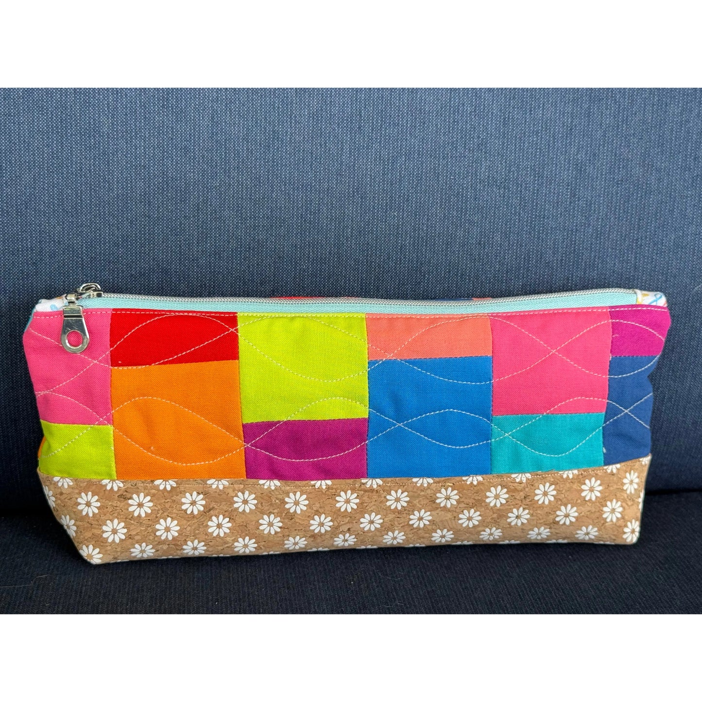 Color Block Quilted Pencil Pouch