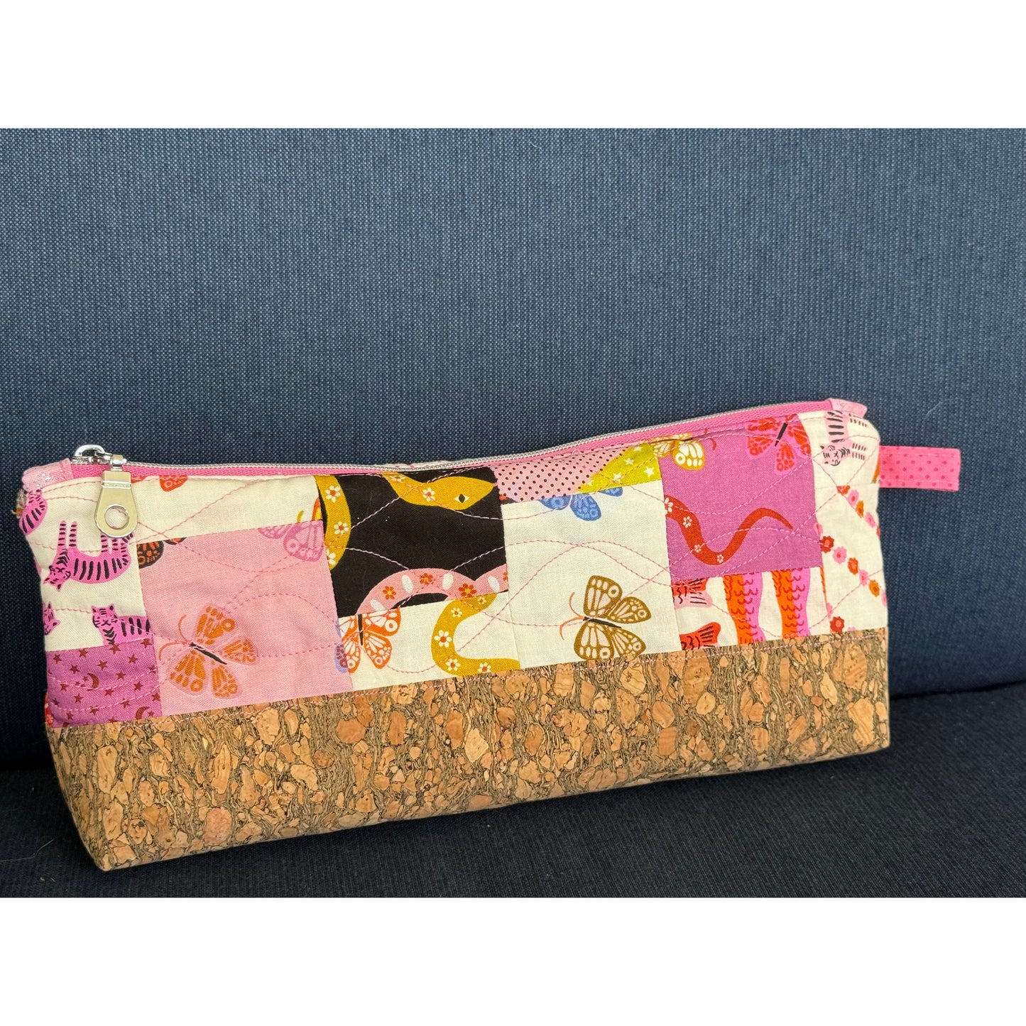 Animal Pink Quilted Pencil Pouch