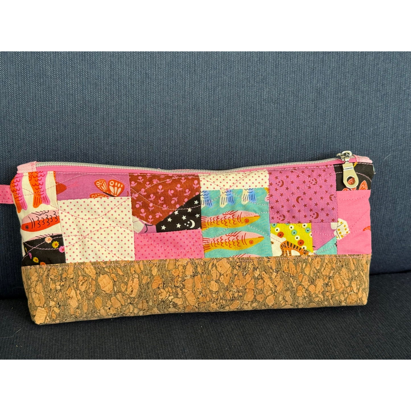 Animal Pink Quilted Pencil Pouch