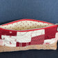 Red and White Quilted Pencil Pouch